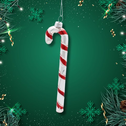 Eleganckie Ozdoby Świąteczne "Laseczka Cukrowa" z Szkła od Kamai Christmas Decoration® Kamai Christmas Decorations