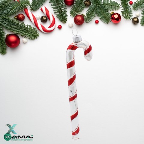 Eleganckie Ozdoby Świąteczne "Laseczka Cukrowa" z Szkła od Kamai Christmas Decoration® Kamai Christmas Decorations