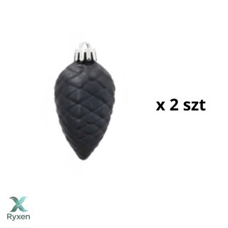 Komplet 19 Bombek Choinkowych Kamai Christmas Decoration® - Kolor Antracyt z Gwiazdą na Czubek Kamai Christmas Decorations