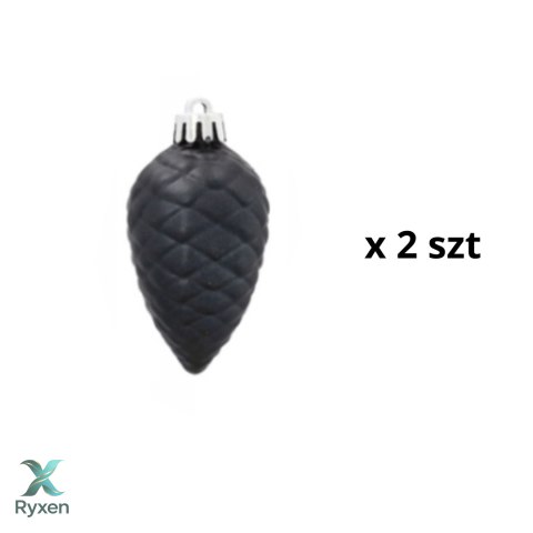 Komplet 19 Bombek Choinkowych Kamai Christmas Decoration® - Kolor Antracyt z Gwiazdą na Czubek Kamai Christmas Decorations