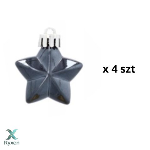 Komplet 19 Bombek Choinkowych Kamai Christmas Decoration® - Kolor Antracyt z Gwiazdą na Czubek Kamai Christmas Decorations
