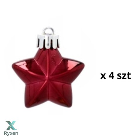 Komplet 19 Bombek Choinkowych Kamai Christmas Decoration® - Kolor Burgund z Gwiazdą na Czubek Kamai Christmas Decorations