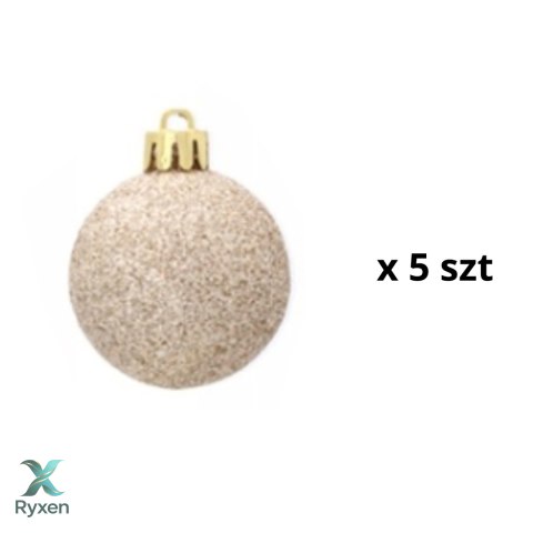 Komplet 19 Bombek Choinkowych Kamai Christmas Decoration® - Kolor Szampański z Gwiazdą na Czubek Kamai Christmas Decorations