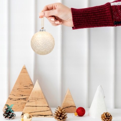 Komplet 19 Bombek Choinkowych Kamai Christmas Decoration® - Kolor Szampański z Gwiazdą na Czubek Kamai Christmas Decorations
