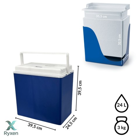 Lodówka samochodowa elektryczna 24L KAMAI ICEGO, zasilanie 12-230V, niebieska ICEGO