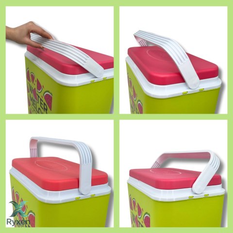 Lodówka turystyczna Kamai Coolbox 24L na wkłady ZIELONA nadruk ARBUZY Cageco