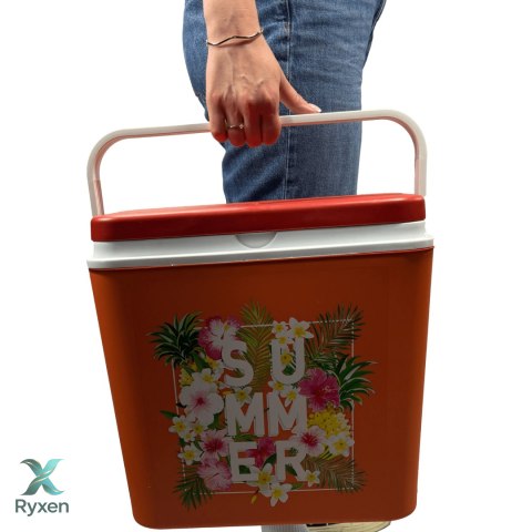 Lodówka CEGECO 24L Pomarańczowa z Kwiatkami Kamai Kamai COOLBOX