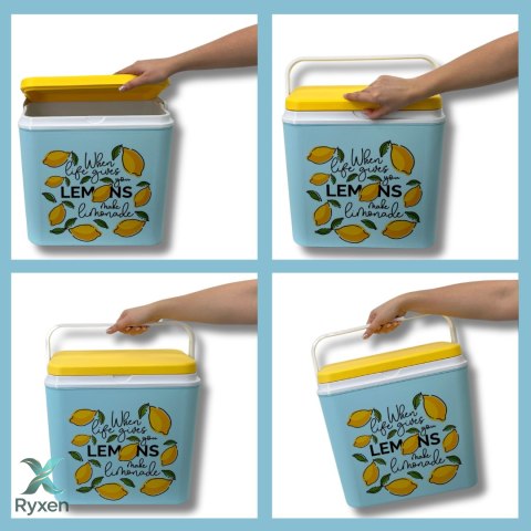 Lodówka CEGECO 24L Jasnoniebieska wzór Lemoniada Kamai Kamai COOLBOX