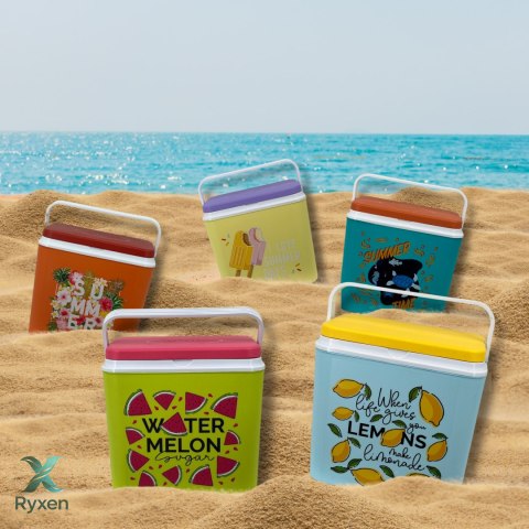 Lodówka CEGECO 24L Jasnoniebieska wzór Lemoniada Kamai Kamai COOLBOX