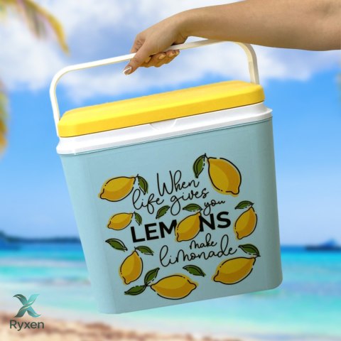 Lodówka CEGECO 24L Jasnoniebieska wzór Lemoniada Kamai Kamai COOLBOX