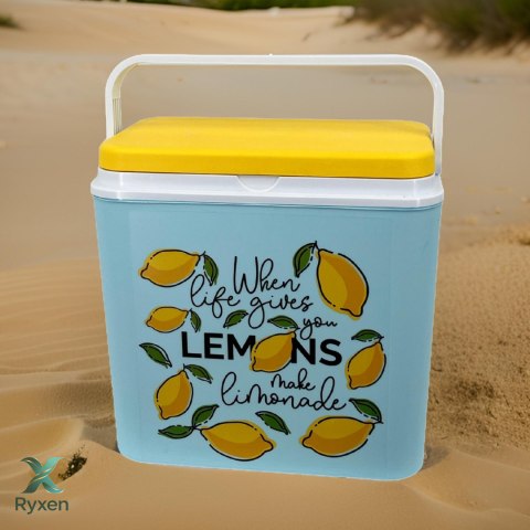 Lodówka CEGECO 24L Jasnoniebieska wzór Lemoniada Kamai Kamai COOLBOX