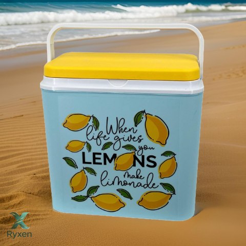 Lodówka CEGECO 24L Jasnoniebieska wzór Lemoniada Kamai Kamai COOLBOX