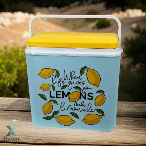 Lodówka CEGECO 24L Jasnoniebieska wzór Lemoniada Kamai Kamai COOLBOX