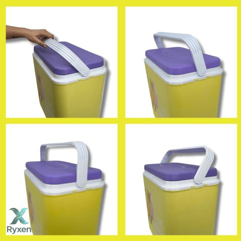 Lodówka turystyczna 24 L na wkłady mrożące, żółta wzór Lody, wymiary 40x38,5x24 cm Kamai COOLBOX