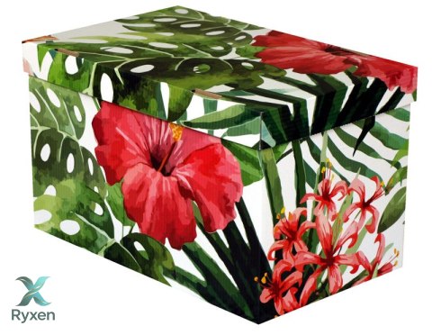 Pudełko dekoracyjne, porządkowe 300x180x190 mm kaszerowane PALMA 1 - KWIAT FILO Kamai