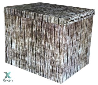 Pudełko dekoracyjne, porządkowe 370x300x320 mm kaszerowane DREWNO Kamai