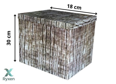Pudełko dekoracyjne, porządkowe 370x300x320 mm kaszerowane DREWNO Kamai