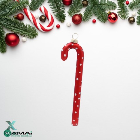SZKLANA LASKA "Czerwone w Białe Kropki" od Kamai Christmas Decoration® Kamai Christmas Decorations