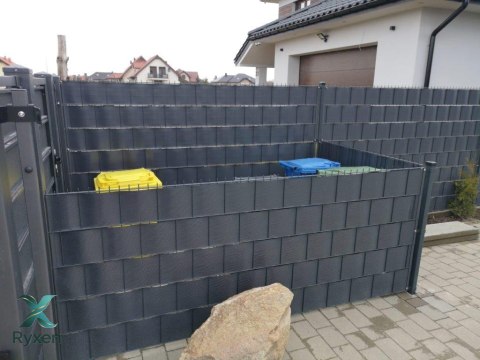 Taśma ogrodzeniowa PASKI 24 x 2,55mb CLASSIC 19cm PROTECTO™ GRAFIT + 48 klipsów GRATIS PROTECTO