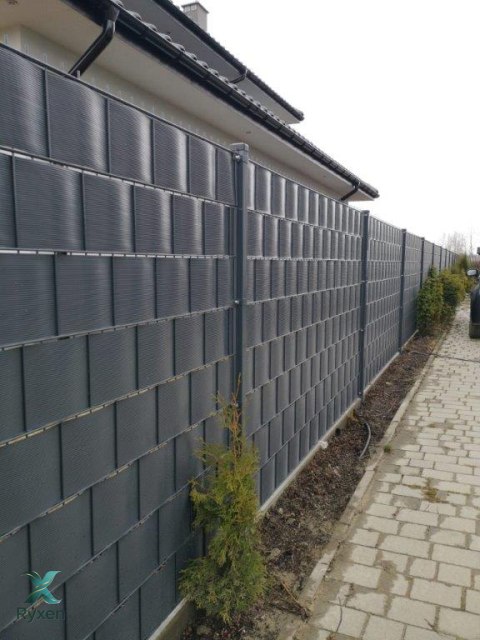 Taśma ogrodzeniowa PASKI 24 x 2,55mb CLASSIC 19cm PROTECTO™ GRAFIT + 48 klipsów GRATIS PROTECTO