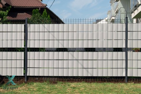 Taśma ogrodzeniowa PASKI 6 x 2,55mb BASIC 19cm PROTECTO™ SZARA + 12 klipsów GRATIS PROTECTO