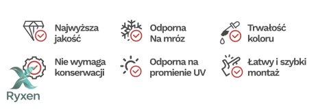 Taśma ogrodzeniowa PASKI 6 x 2,55mb BASIC 19cm PROTECTO™ SZARA + 12 klipsów GRATIS PROTECTO