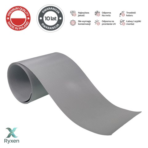 Taśma ogrodzeniowa PASKI 6 x 2,55mb CLASSIC 19cm PROTECTO™ SZARA + 12 klipsów GRATIS PROTECTO