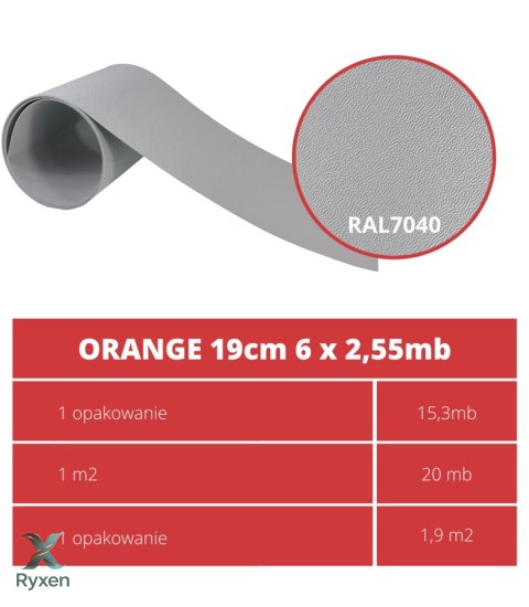 Taśma ogrodzeniowa PASKI 6 x 2,55mb ORANGE 19cm PROTECTO™ SZARA + 12 klipsów GRATIS PROTECTO
