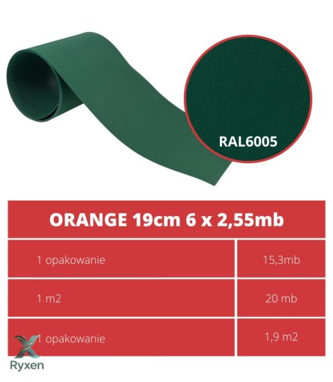 Taśma ogrodzeniowa PASKI 6 x 2,55mb ORANGE 19cm PROTECTO™ ZIELONA + 12 klipsów GRATIS PROTECTO