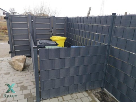 Taśma ogrodzeniowa PASKI 6 x 2,55mb SMART 19cm PROTECTO™ GRAFIT + 12 klipsów GRATIS PROTECTO