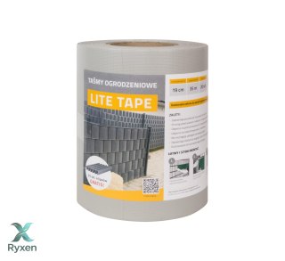 Taśma ogrodzeniowa SZARA 19cm x 35mb LITE PVC 450g/m2 + 20 klipsów GRATIS Thermoplast