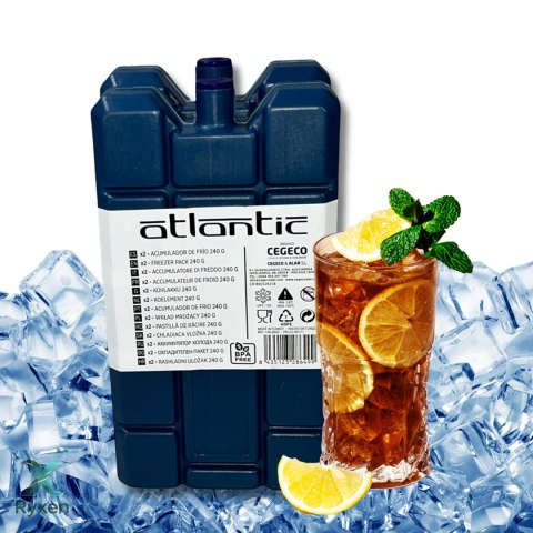Wkłady mrożące zestaw 2 szt. po 240 ml, do lodówek turystycznych, nietoksyczne, wymiary 14,5x8 cm Kamai COOLBOX