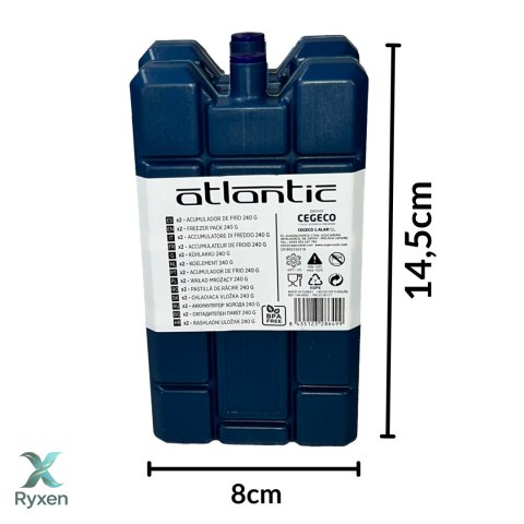 Wkłady mrożące zestaw 2 szt. po 240 ml, do lodówek turystycznych, nietoksyczne, wymiary 14,5x8 cm Kamai COOLBOX