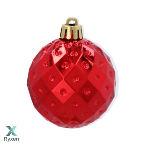 ZESTAW 3 EKSKLUZYWNYCH BOMBEK CHOINKOWYCH O RÓŻNYM WYGLĄDZIE. KOLOR: CZERWONY Kamai Christmas Decorations