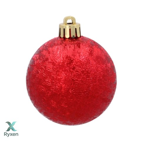 ZESTAW 3 EKSKLUZYWNYCH BOMBEK CHOINKOWYCH O RÓŻNYM WYGLĄDZIE. KOLOR: CZERWONY Kamai Christmas Decorations