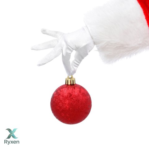 ZESTAW 3 EKSKLUZYWNYCH BOMBEK CHOINKOWYCH O RÓŻNYM WYGLĄDZIE. KOLOR: CZERWONY Kamai Christmas Decorations