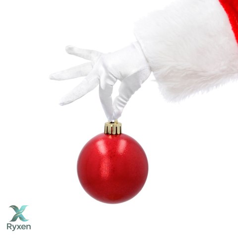 ZESTAW 3 EKSKLUZYWNYCH BOMBEK CHOINKOWYCH O RÓŻNYM WYGLĄDZIE. KOLOR: CZERWONY Kamai Christmas Decorations