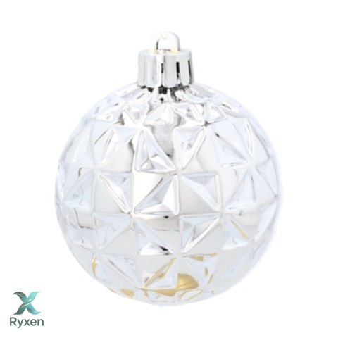 ZESTAW 3 EKSKLUZYWNYCH BOMBEK CHOINKOWYCH O RÓŻNYM WYGLĄDZIE. KOLOR: SREBRNY Kamai Christmas Decorations