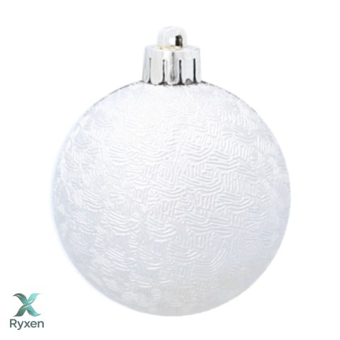 ZESTAW 3 EKSKLUZYWNYCH BOMBEK CHOINKOWYCH O RÓŻNYM WYGLĄDZIE. KOLOR: SREBRNY Kamai Christmas Decorations
