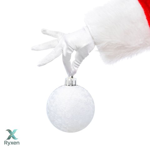 ZESTAW 3 EKSKLUZYWNYCH BOMBEK CHOINKOWYCH O RÓŻNYM WYGLĄDZIE. KOLOR: SREBRNY Kamai Christmas Decorations