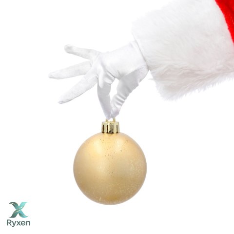 ZESTAW 3 EKSKLUZYWNYCH BOMBEK CHOINKOWYCH O RÓŻNYM WYGLĄDZIE. KOLOR: ZŁOTY Kamai Christmas Decorations