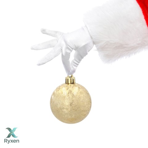 ZESTAW 3 EKSKLUZYWNYCH BOMBEK CHOINKOWYCH O RÓŻNYM WYGLĄDZIE. KOLOR: ZŁOTY Kamai Christmas Decorations