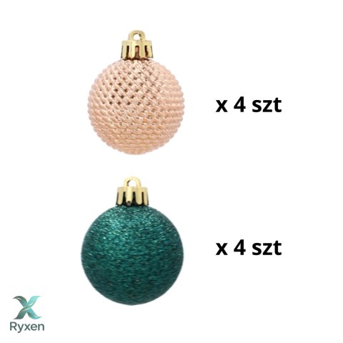 ZESTAW 32 EKSKLUZYWNYCH BOMBEK CHOINKOWYCH 3-4 CM W WYJĄTKOWYCH KOLORACH I WZORACH Kamai Christmas Decorations