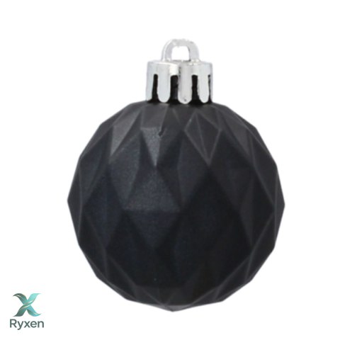 Zestaw 16 Eleganckich Bombek Kamai Christmas Decoration® o Średnicy 4 cm - Kolor Antracyt Kamai Christmas Decorations