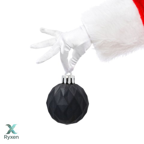 Zestaw 16 Eleganckich Bombek Kamai Christmas Decoration® o Średnicy 4 cm - Kolor Antracyt Kamai Christmas Decorations