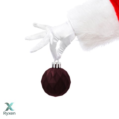 Zestaw 16 Eleganckich Bombek Kamai Christmas Decoration® o Średnicy 4 cm - Kolor Burgund Kamai Christmas Decorations