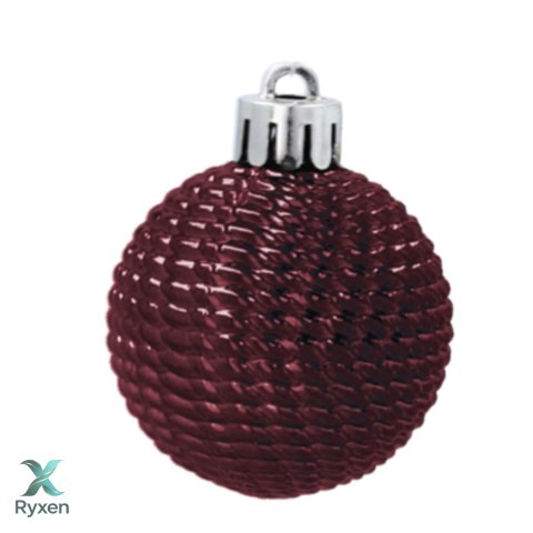 Zestaw 16 Eleganckich Bombek Kamai Christmas Decoration® o Średnicy 4 cm - Kolor Burgund Kamai Christmas Decorations