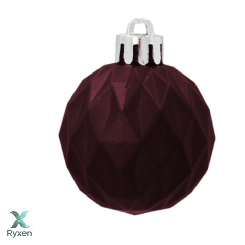Zestaw 16 Eleganckich Bombek Kamai Christmas Decoration® o Średnicy 4 cm - Kolor Burgund Kamai Christmas Decorations