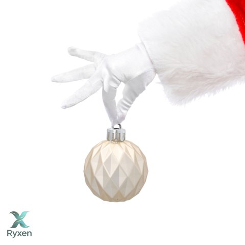 Zestaw 16 Eleganckich Bombek Kamai Christmas Decoration® o Średnicy 4 cm - Kolor Szampański Kamai Christmas Decorations