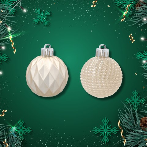 Zestaw 16 Eleganckich Bombek Kamai Christmas Decoration® o Średnicy 4 cm - Kolor Szampański Kamai Christmas Decorations